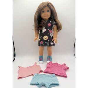 American Girl TRULY ME #23 Brown Hair Blue Eyes Freckles in Outfit + Extras